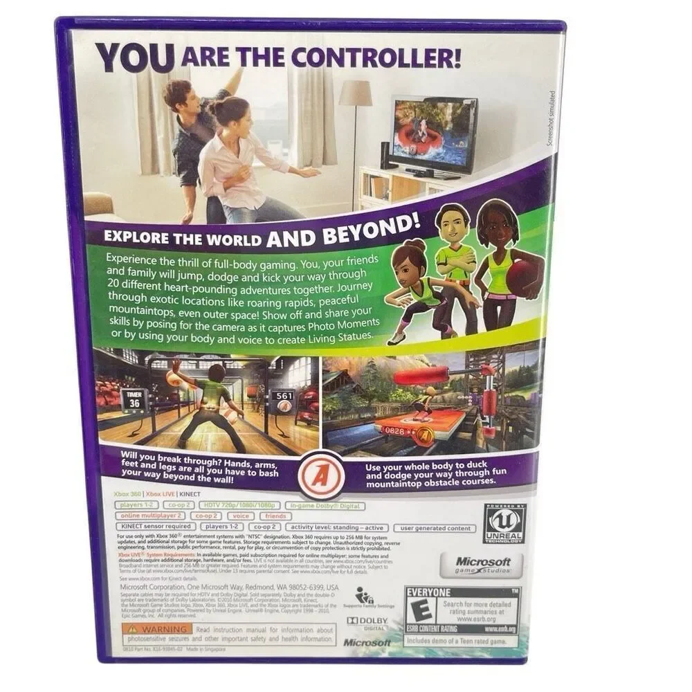 Xbox 360 Kinect Adventures (Requires Kinect Sensor) Y2K Family Fun Game